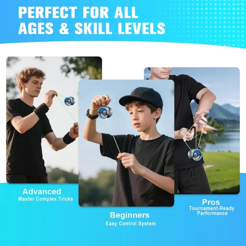 Vista 4 de TK2 Yoyo profesional de metal para niños de 8 a 12 años y adultos, Yoyo que no responde para principiantes avanzados y juegos profesionales, 10