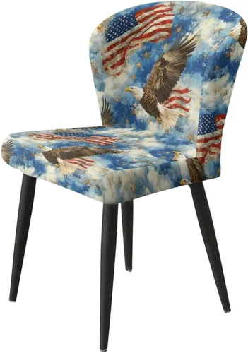 Vista 3 de American Eagle - Juego de 2 fundas para taburetes de bar para sillas de comedor, impermeables, antideslizantes, tamaño universal