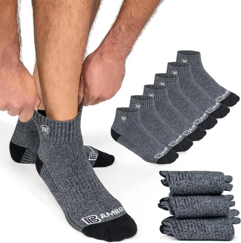 Vista 32 de Calcetines de rayón de bambú premium para hombre, absorben la humedad, control de olor, suela acolchada, calcetines de trabajo transpirables Surtido