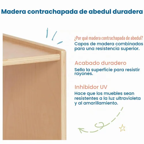 Vista 7 de ECR4Kids Streamline - Armario de almacenamiento de 8 compartimentos, 36 pulgadas, muebles de aula, natural