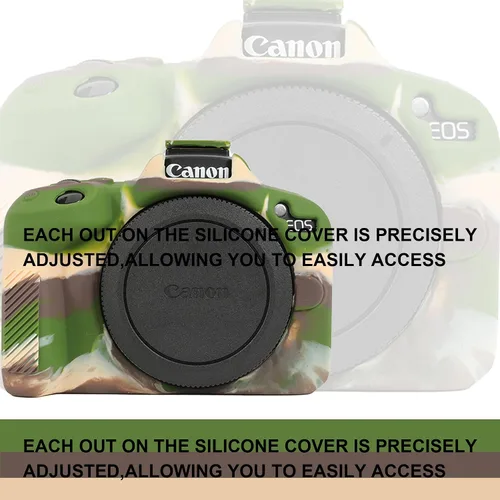 Vista 4 de Leayjeen Funda protectora de silicona compatible con cámara Canon EOSR50, carcasa protectora de silicona suave para cámara R50, con cubierta
