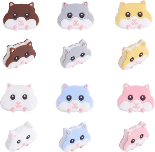 Vista 11 de 10 Piezas Cuentas de Silicona de Animales - Lindas Cuentas a Granel DIY para Manualidades, Bolígrafo, Correas de Teléfono, Colgantes de Bolsa (Rana)