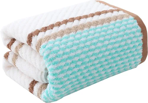 Vista 17 de Pidada Juego de 2 toallas de mano con patrón de rayas, 100% algodón, suave, absorbente, toalla decorativa para baño (marrón)