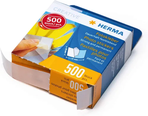 Vista 3 de HERMA 9370 Photo Tapes, Pack of 20,000 Double-Sided Self-Adhesive Tapes for Albums, Scrapbooks, Guest Books, Adhesive Pads in Dispenser Box, White