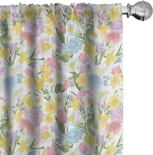 Vista 42 de Lunarable Cortinas con estampado de madera, madera natural rústica con rayas, patrón abstracto ovalado, tema de carpintería, tratamientos