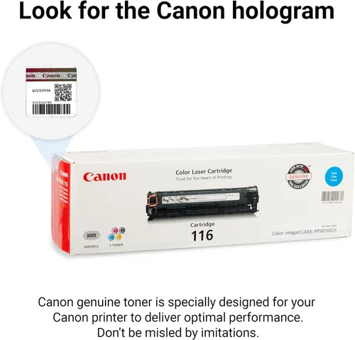 Vista 5 de Canon Cartucho de tóner cian 116 genuino compatible con MF8050Cn, MF8080Cw