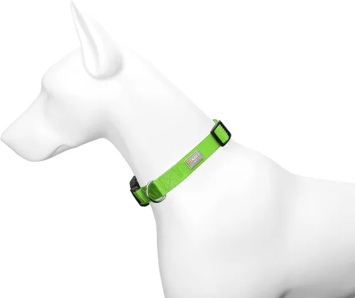 Vista 4 de Collar básico para perro, nailon ajustable para perros grandes, verde