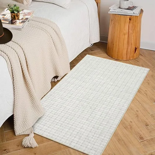 Vista 13 de Zacoo Alfombra de área – 9 x 12 pies gris a cuadros para sala de estar, moderna, lavable, antideslizante, resistente a las manchas, alfombra de casa