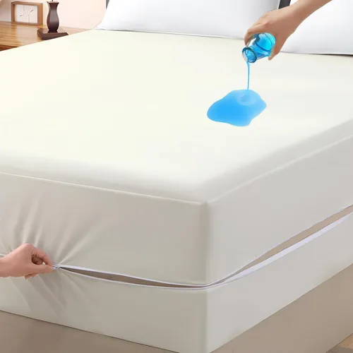 Vista 12 de Protector de colchón tamaño individual (38 x 75 pulgadas), funda 100% impermeable con cremallera, 15 pulgadas de profundidad, funda de colchón
