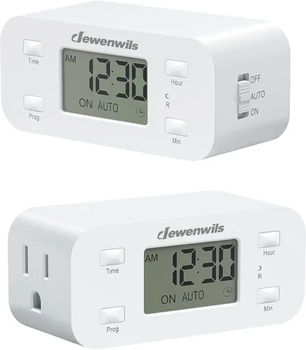 Vista 10 de DEWENWILS Temporizador Digital Programable de 24 Horas con 1 Enchufe con Conexión a Tierra, Temporizadores para Enchufes Eléctricos, Temporizador