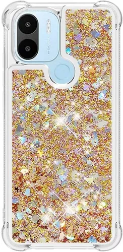 Vista 26 de Funda de silicona transparente con purpurina para Xiaomi Redmi A1 Bling Liquid Clear Star Heart Silicone Bumper a prueba de golpes, funda Azul