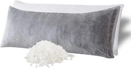 Vista 8 de WhatsBedding Almohada corporal de espuma viscoelástica con funda de algodón transpirable con cremallera, almohada de cuerpo completo para adultos