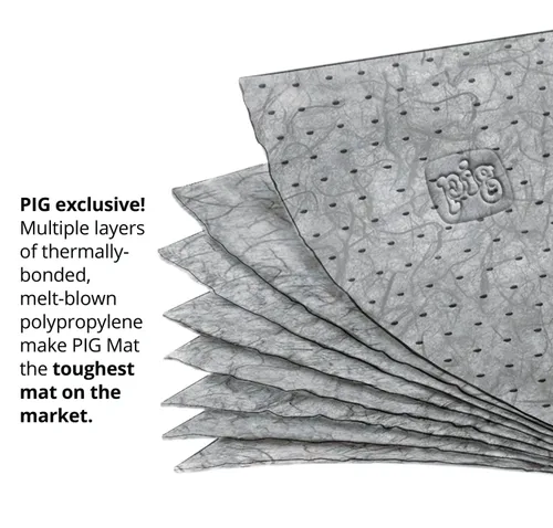 Vista 7 de PIG Mat Tapete absorbente de aceite Original PIG Mat Almohadillas de alfombrilla de 15 x 20 pulgadas Absorbe 11 galones por caja 100