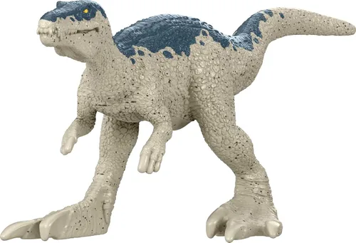 Vista 4 de Mattel Jurassic World Dominion Carnotaurus Clash Pack, 5 mini juguetes que incluyen 1 figura humana y 4 dinosaurios en paquete temático de camión