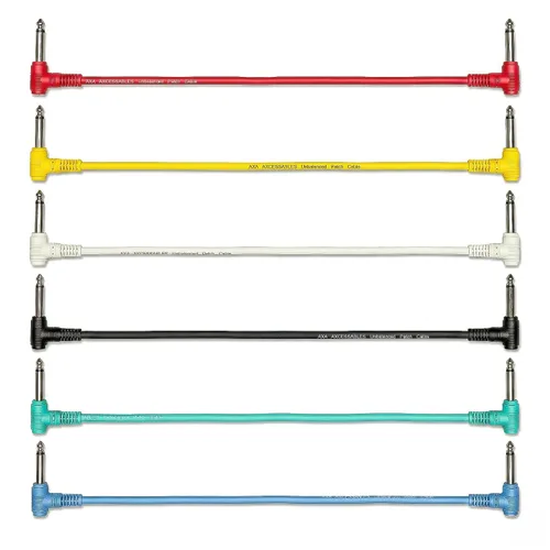 Vista 8 de AxcessAbles - Cables de conexión para guitarra TS de ángulo recto a ángulo recto de 1/4 pulgadas (3 pulgadas, paquete de 6) Cables de instrumentos