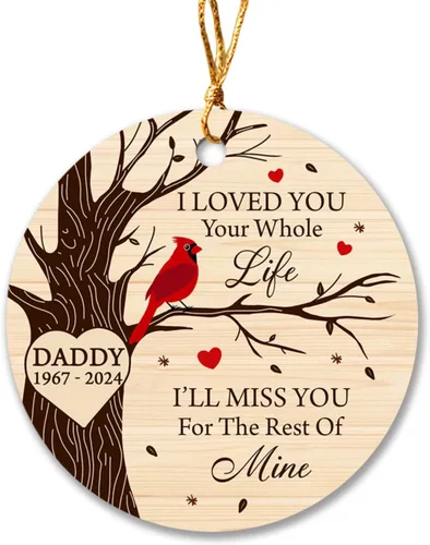 Vista 14 de Adorno de Navidad conmemorativo personalizado para mascotas, perros y gatos, A Piece of My Heart is at Rainbow Bridge, adorno de Navidad con nombre