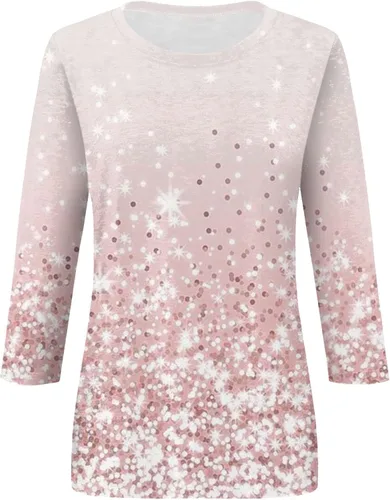 Vista 5 de Wide Sleeve Flowly Simple Shirt Ladies Loungewear Winter Round Neck Slim Fit Button Printed Blouse