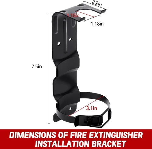 Vista 2 de Paquete de 2 soportes para extintor de incendios, soporte de pared para extintor de incendios de 2.5 libras, soporte de metal resistente