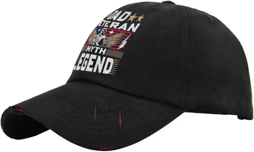 Vista 2 de dad Veteran, Myth Legend, Sun hat Hats for Men Fashion AllBlack Trucker Hats Gifts for Grandpa Baseball Caps