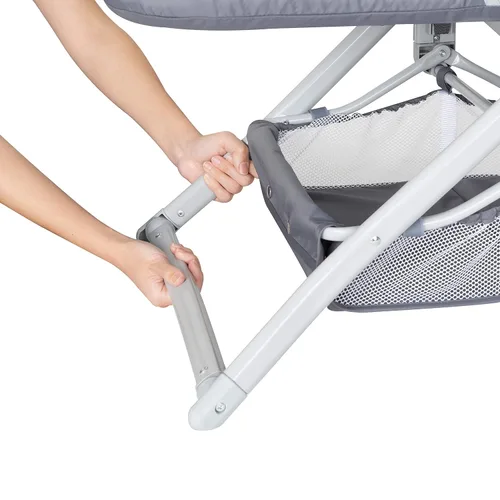 Vista 3 de Baby Trend Cuna mecedora 2 en 1 de plegado rápido, gris piedra sombra