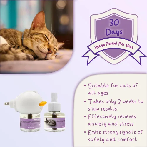 Vista 5 de Kit de difusor de feromonas calmante para gatos, difusor calmante de feromonas para gatos con 2 repuestos, soporte avanzado para ayudar a reducir