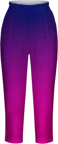 Vista 3 de PIMOXV Pantalones capri para mujer, pantalones cortos casuales de verano, pantalones cortos hasta la pantorrilla, pantalones capri para playa