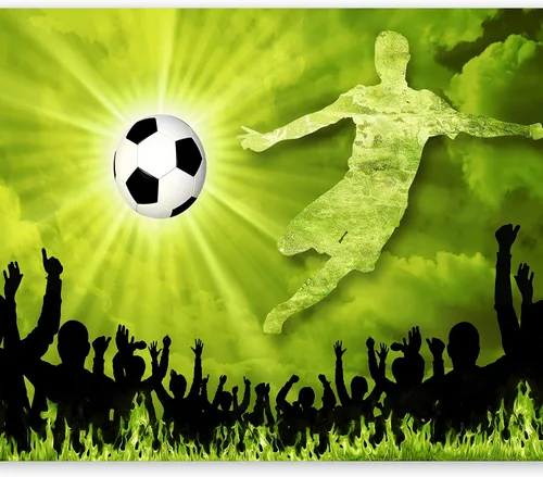 Vista 29 de artgeist Mural de pared Fútbol de 77 x 55 pulgadas, papel tapiz autoadhesivo extraíble, gran calcomanía, decoración de pared, diseño de imagen