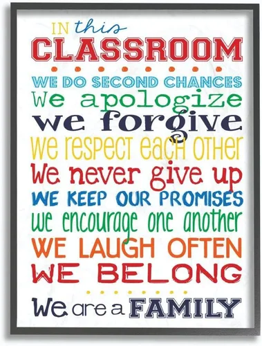 Vista 9 de Stupell in This Classroom Rules - Placa de pared con tipografía