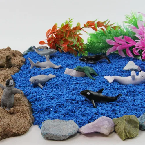 Vista 2 de Safari Ltd. Baby Sea Life TOOB - Figurillas: sello de arpa, beluga, pingüino, delfín, orca, tiburón, manatí, tortuga, morsa, león marino, nutria
