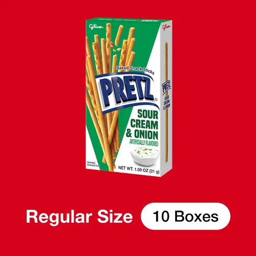 Vista 4 de Glico Pretz Crema agria y cebolla, 1.09 oz (paquete de 10)