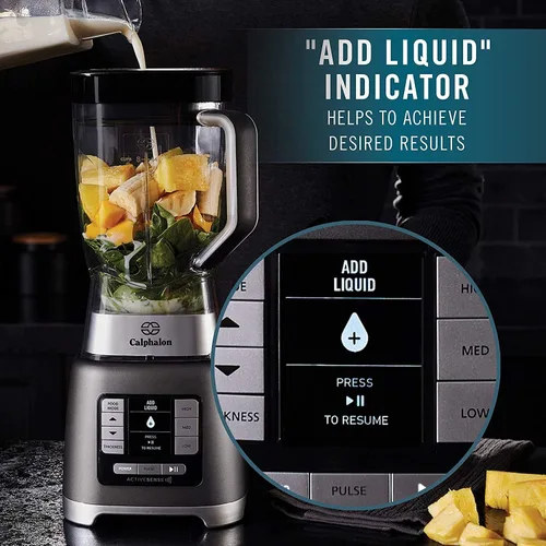 Vista 9 de [Usado] Calphalon Licuadora, vaso portátil Blend-n-Go de 24 onzas, motor ActiveSense de 1200 W, acero inoxidable oscuro