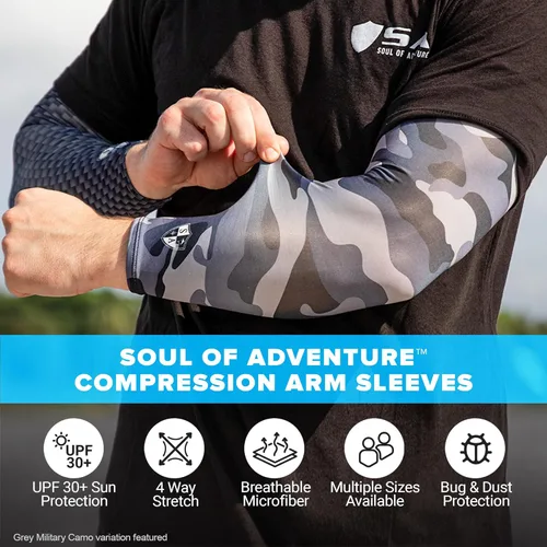 Vista 2 de S A Compression Arm Sleeve UV 30+ Sun Protection, Moisture Wicking, 4-Way Stretch