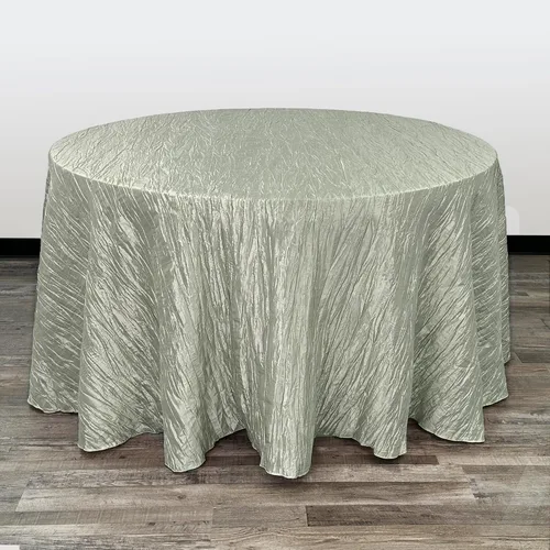Vista 17 de YOUR CHAIR COVERS - Mantel redondo de 90 pulgadas con arrugas color rubor de tafetán – Elegante mantel brillante para bodas, fiestas y eventos