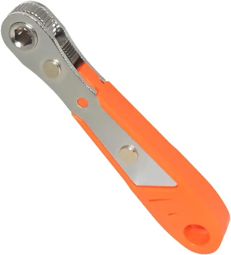 Vista 7 de Juego de 12 mini llaves de trinquete de 1/4 de pulgada de ángulo recto de acero de 36 dientes, mango reversible de 90 grados con juego de puntas
