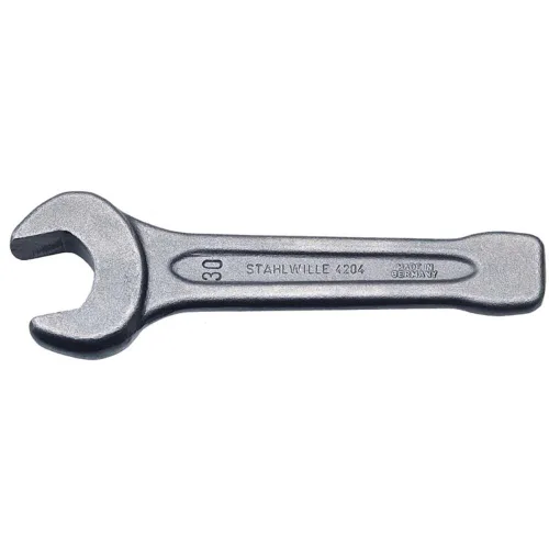 Vista 3 de Stahlwille 42040027 4204 Llave de extremo abierto de cara llamativa, tamaño 1.063 in, acero para herramientas especiales con acabado gris, forjado