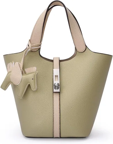 Vista 27 de Bolso de mano para mujer, de piel vegana, bolso de mano con asa superior, bolso de hombro con bolso pequeño desmontable