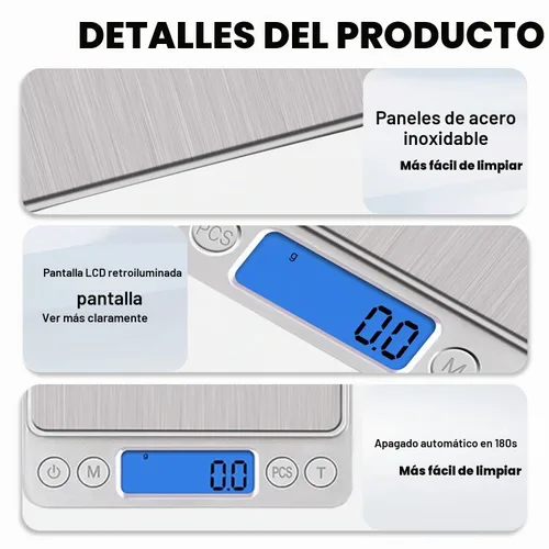 Vista 3 de UNIWEIGH Báscula digital de cocina, escala de alimentos de bolsillo de 6.6 lbs/0.00 oz, medida en gramos y onzas para pérdida de peso, cocinar