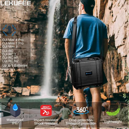 Vista 7 de Lekufee Funda rígida impermeable para DJI Mini 4 Pro, Mini 3 Pro / 3 Drone, DJI RC 2, RC N3 / N2 / N1 y otros accesorios (solo funda)