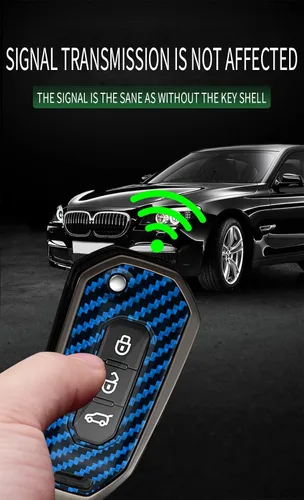 Vista 5 de ontto Funda plegable para llave de automóvil compatible con Ford Territory 2020-2023 EV/Accesorios de titanio, protector de llave antiarañazos