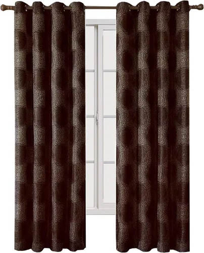 Vista 7 de Royal Hotel Bedding Lexington - Paneles de cortina de jacquard con ojales verdes, 2 paneles, 52 x 96 pulgadas cada uno