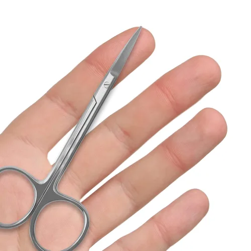 Vista 4 de SURGICAL ONLINE Tijeras Iris curvadas y rectas de 4.5 pulgadas, corte de precisión para uso quirúrgico y dental