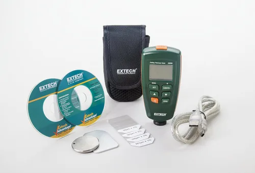 Vista 3 de Extech Probador de espesor de recubrimiento CG204 Tecnología dual, 0-1000um (0-40 mils), reconocimiento automático de sustrato, almacena 255