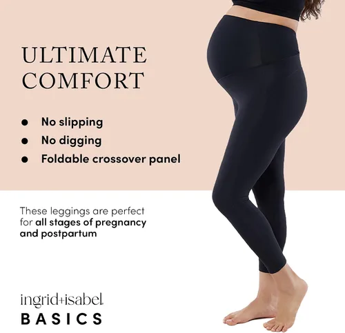 Vista 3 de Ingrid & Isabel Basics - Active Maternity Leggings - Over The Belly Active Wear Pregnancy Leggings for Women