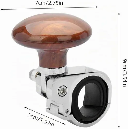 Vista 8 de VORCOOL Perilla giratoria para volante de madera, bola universal de mango de potencia suicida para automóviles, camiones, semistractores, barcos