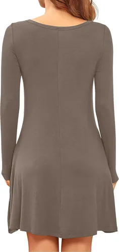 Vista 5 de HiMONE Womens 2023 Long Sleeve Pocket Casual Loose T-Shirt Dress