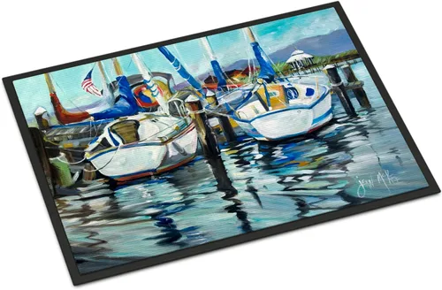 Vista 80 de Caroline's Treasures JMK1017JMAT - Tapete de caza de rana garza azul, 24 x 36 pulgadas, tapete para puerta delantera, interior y exterior