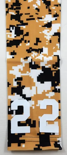 Vista 2 de Manga de brazo de camuflaje digital de oro negro blanco con número personalizado