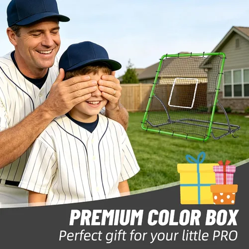 Vista 7 de Red de rebote de béisbol resistente Pitchback Softbol Pitchback Verde