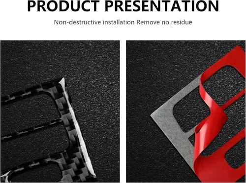 Vista 4 de Adhesivo de fibra de carbono para rejilla de aire acondicionado del panel de la consola central del coche, calcomanía decorativa compatible con BMW