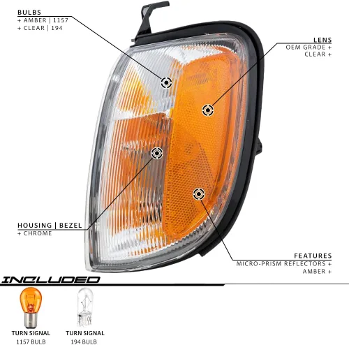 Vista 3 de EPIC LIGHTING Reemplazo del conjunto de luces de señal halógenas estilo OE para NISSAN 98-00 FRONTIER 00-01 XTERRA - Par